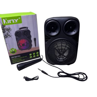 Parlante Portátil Bluetooth Xiny XY-S6792 Spider-Man de 6.5” con Luces LED y Micrófono